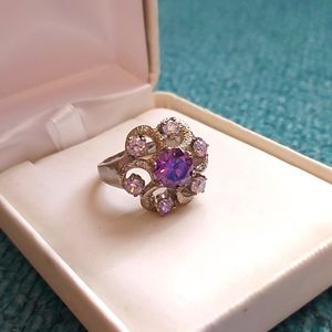 PURPLE FLOWER FASHION RING NEW!
